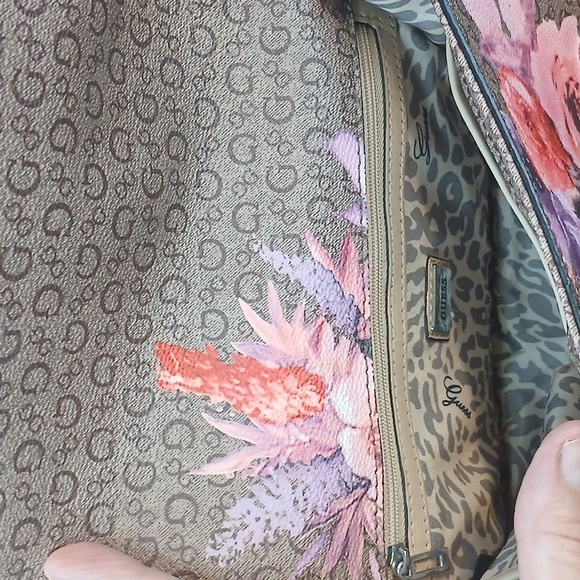 Guess Brown Clutch with Floral Design - Picture 10 of 11